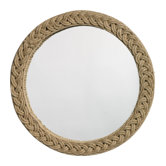 Round Braided Jute Mirror