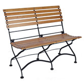 African Teak Folding 2-Seat Bench without Arms
