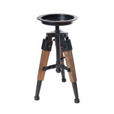 Distressed Wood and Metal Tripod Candlestick