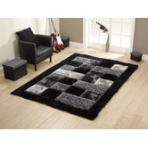 Noble House Black Tufted Rug