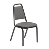 Charcoal Black Stacking Chair with Dome Seat