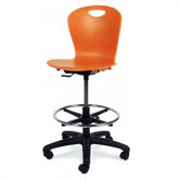 Height Adjustable Lab Stool with Lumbar Support