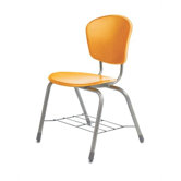 Zuma 18.25" Plastic Classroom Chair with Wire Bookrack