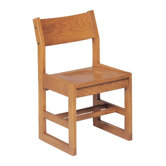 14" Wooden Sled-Based Classroom Chair