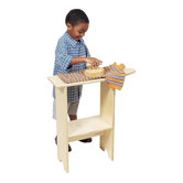 Stationary Ironing Board and Wooden Iron