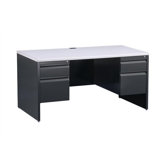 60" W Double Pedestal Office Computer Desk