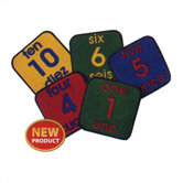 Bilingual Number 1-10 in English and Spanish Kids Rug