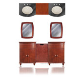 Jasmine 67" Double Basin Vanity with 18" Center Laundry Hamper