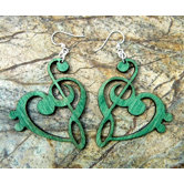 Treble Clef Heart Earrings
