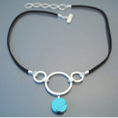 Sterling Silver Turquoise "Manhattan Blue"  Necklace