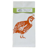 Organic Quail Block Print Tea Towel