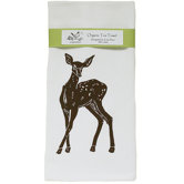 Organic Deer Block Print Tea Towel