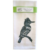 Organic Kingfisher Block Print Tea Towel