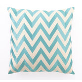 Zig Zag Down-Filled Embroidered Pillow