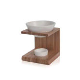 Bamboo Square Oil Burner in Wood