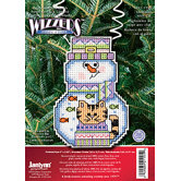 Snowman with Cat Counted Cross Stitch