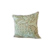 Manor Crewel Cotton Sea Glass Pillow