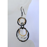 Tri-Tone Linked Ring Earrings