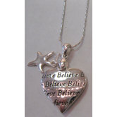 Chrisha Inspirational Heart Shape Pendant Necklace