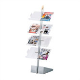 Freestanding Magazine & Literature Rack with 8 Slotted Pockets
