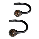 Marina Holdback Hooks in Amber and Dark Chocolate
