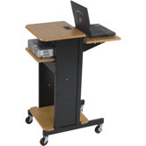 Presentation Cart in Black and Teak