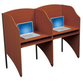 Floor Carrel Cherry Laminate Study Carrel Desk