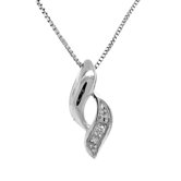 Sterling Silver Petite Twist Accent Diamond Necklace
