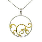 Sterling Silver Diamond Accent Circle Swirl Necklace