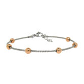 Two-Tone Twisted Wire Ball Bead Bracelet