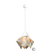 Radiance Flame Track Lighting Pendant with Champagne Beige Tan and White Shade