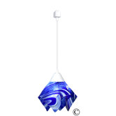 Radiance Flame Track Lighting Pendant with Cobalt Blue and White Shade