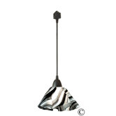 Radiance Lily Track Lighting Pendant with Black and White Shade