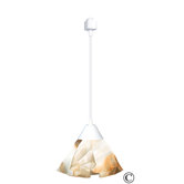 Radiance Lily Track Lighting Pendant with Champagne Beige Tan and White Shade