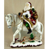 Santa on White Horse with Animals