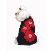 Poinsettia Applique Dog Sweater