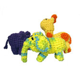 Trio of Hand Crocheted Safari Dog Toys with Squeaker