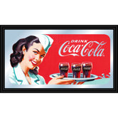 Coca Cola Vintage Mirror Horizontal Waitress with Coke