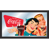 Coca Cola Vintage Horizontal Mirror with Couple Enjoying Coke Design