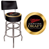Miller Genuine Draft Padded Bar Stool with Back