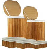5-Piece Bamboo Hampers and Baskets