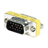 HD15 (Three Row) Male Plug to Plug, Molded Gender Changer