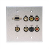 Wallplate with VGA, Stereo Mini, S-Video, and 5 RCA Connectors