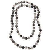 36 Inches Black Rutilated Quartz Knotted Necklace