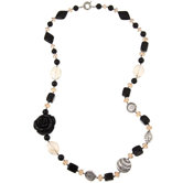 Fashion Siver Copper, Resin and Glass Fashion Necklace