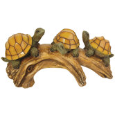 Turtles on a Log with Glowing Shells Light