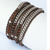 Leather Beaded Wrap Bracelet