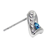 Overlay Crystal Heart Stud Earrings