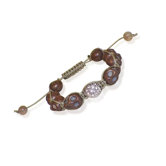 Skull Beaded and Crystal Ball Macrame Bracelet