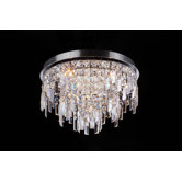 Crystal 10 Light World Flush Ceiling Light in Chrome